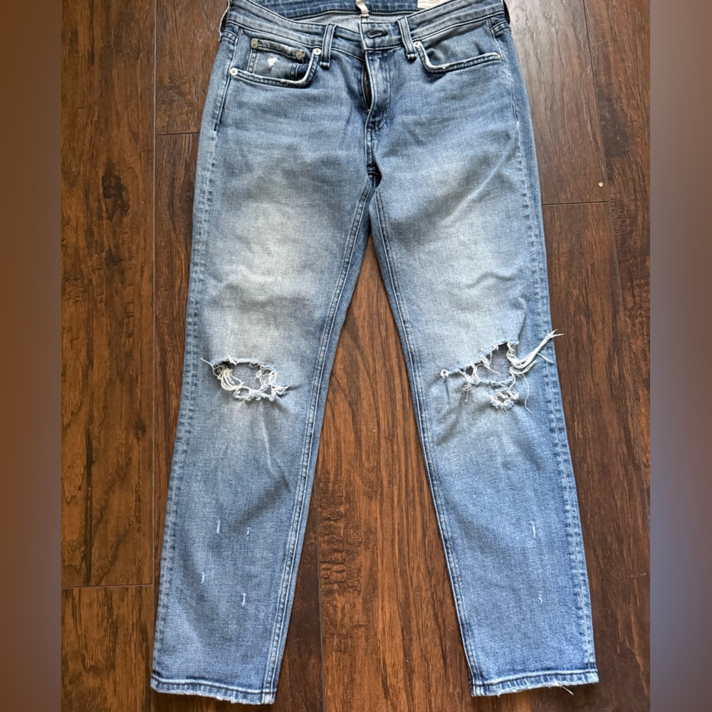 Rag and bone Distressed Blue Denim Jeans